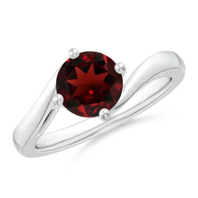 ANGARA CLASSIC ROUND GARNET SOLITAIRE BYPASS RING