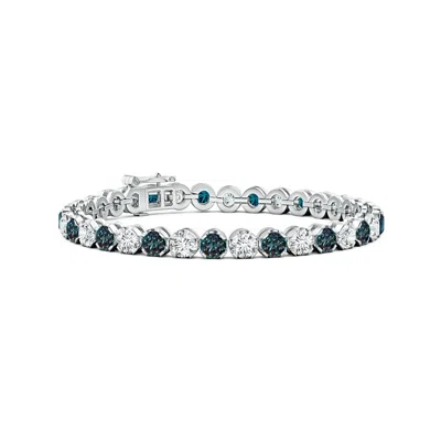 ANGARA CLASSIC ROUND LAB-GROWN ALEXANDRITE AND DIAMOND TENNIS BRACELET