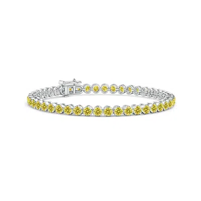 ANGARA CLASSIC ROUND LAB-GROWN FANCY INTENSE YELLOW DIAMOND TENNIS BRACELET