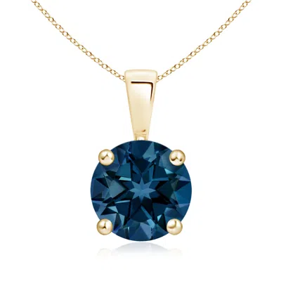 ANGARA CLASSIC ROUND LONDON BLUE TOPAZ SOLITAIRE PENDANT