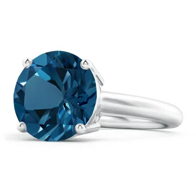 ANGARA CLASSIC ROUND LONDON BLUE TOPAZ SOLITAIRE RING