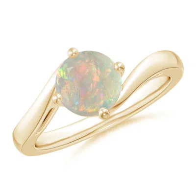 ANGARA CLASSIC ROUND OPAL SOLITAIRE BYPASS RING