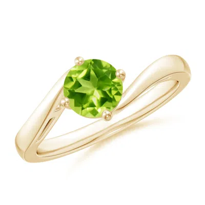 ANGARA CLASSIC ROUND PERIDOT SOLITAIRE BYPASS RING