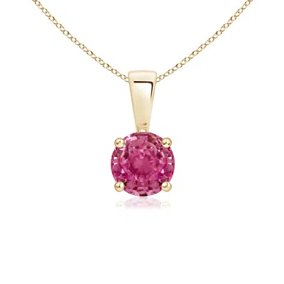 ANGARA CLASSIC ROUND PINK SAPPHIRE SOLITAIRE PENDANT
