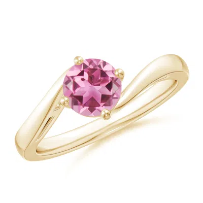 ANGARA CLASSIC ROUND PINK TOURMALINE SOLITAIRE BYPASS RING
