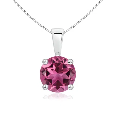 ANGARA CLASSIC ROUND PINK TOURMALINE SOLITAIRE PENDANT