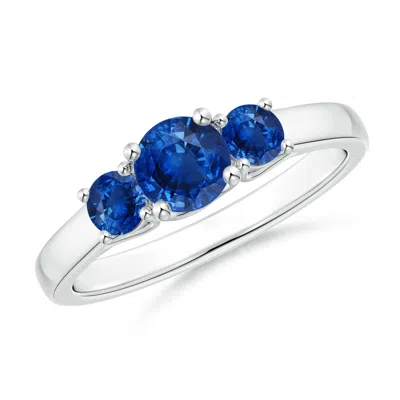 ANGARA CLASSIC ROUND SAPPHIRE THREE STONE RING