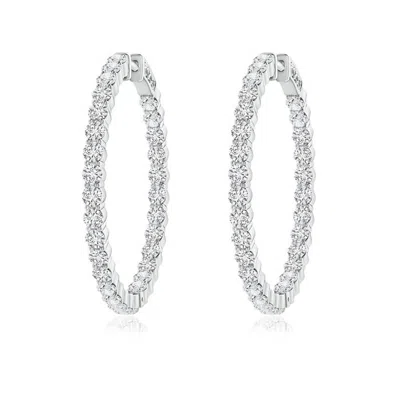 ANGARA CLASSIC SHARED PRONG DIAMOND INSIDE OUT HOOP EARRINGS