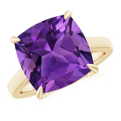 ANGARA CLASSIC SOLITAIRE CUSHION AMETHYST COCKTAIL RING