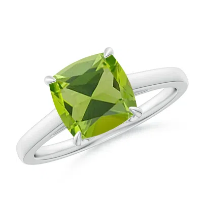 ANGARA CLASSIC SOLITAIRE CUSHION PERIDOT COCKTAIL RING