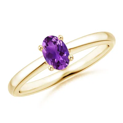 ANGARA CLASSIC SOLITAIRE OVAL AMETHYST PROMISE RING