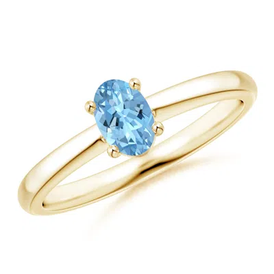 ANGARA CLASSIC SOLITAIRE OVAL AQUAMARINE PROMISE RING