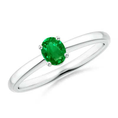 ANGARA CLASSIC SOLITAIRE OVAL EMERALD PROMISE RING