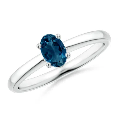 ANGARA CLASSIC SOLITAIRE OVAL LONDON BLUE TOPAZ PROMISE RING