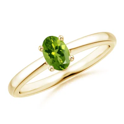 ANGARA CLASSIC SOLITAIRE OVAL PERIDOT PROMISE RING