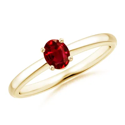 ANGARA CLASSIC SOLITAIRE OVAL RUBY PROMISE RING