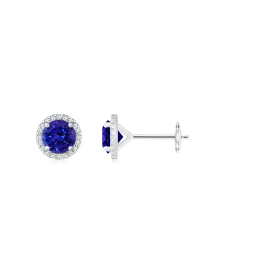 ANGARA CLASSIC TANZANITE AND DIAMOND HALO STUD EARRINGS