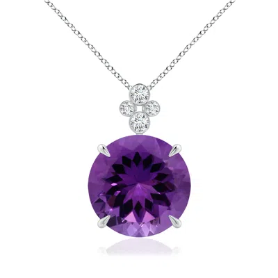 ANGARA CLAW-SET GIA CERTIFIED AMETHYST PENDANT WITH BEZEL DIAMONDS