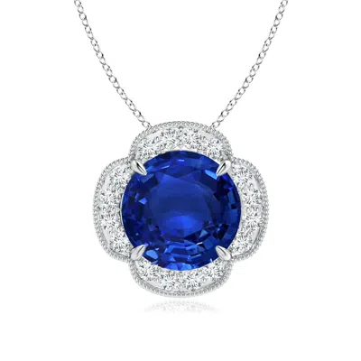 ANGARA CLAW-SET GIA CERTIFIED SAPPHIRE CLOVER PENDANT WITH DIAMONDS