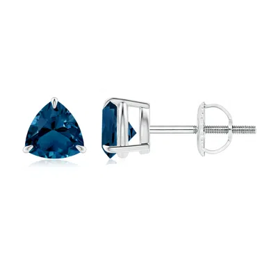 ANGARA CLAW-SET TRILLION LONDON BLUE TOPAZ STUD EARRINGS