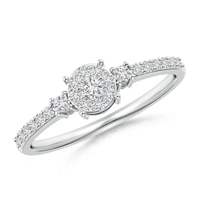 ANGARA CLUSTER ROUND DIAMOND HALO ENGAGEMENT RING