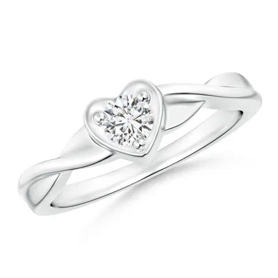 ANGARA CRISS-CROSS SOLITAIRE ROUND DIAMOND HEART PROMISE RING