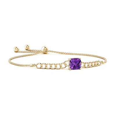 ANGARA CUSHION AMETHYST CURB CHAIN BOLO BRACELET