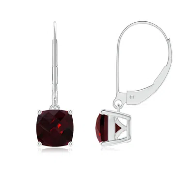 ANGARA CUSHION GARNET SOLITAIRE LEVERBACK EARRINGS