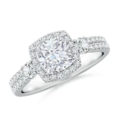 ANGARA CUSHION LAB-GROWN DIAMOND HALO DOUBLE SHANK ENGAGEMENT RING