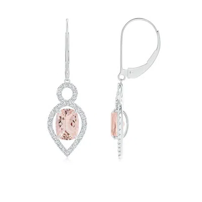 ANGARA CUSHION MORGANITE INFINITY DROP EARRINGS WITH DIAMONDS