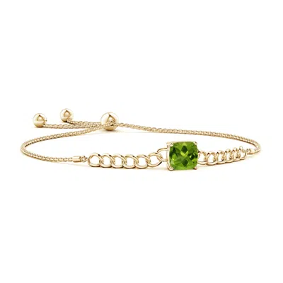 ANGARA CUSHION PERIDOT CURB CHAIN BOLO BRACELET