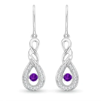 ANGARA DANCING AMETHYST INFINITY DROP EARRINGS WITH DIAMOND