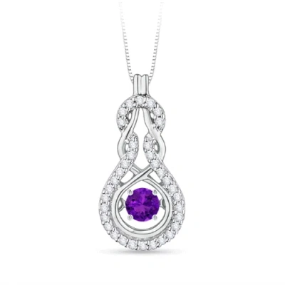 ANGARA DANCING AMETHYST INFINITY KNOT PENDANT WITH DIAMONDS