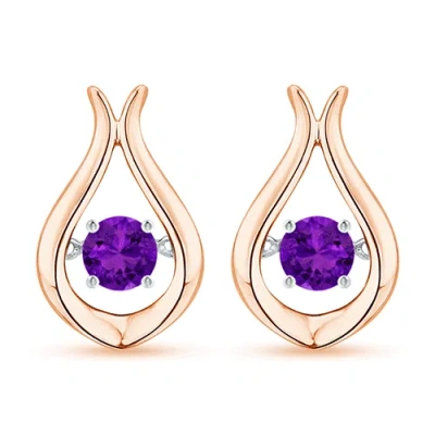 ANGARA DANCING AMETHYST SOLITAIRE DROP EARRINGS
