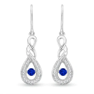 ANGARA DANCING BLUE SAPPHIRE INFINITY DROP EARRINGS WITH DIAMOND