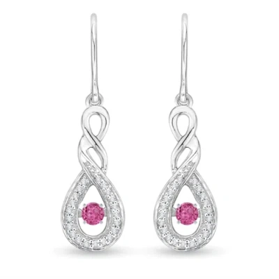 ANGARA DANCING PINK SAPPHIRE INFINITY DROP EARRINGS WITH DIAMOND