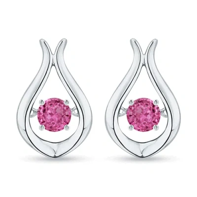 ANGARA DANCING PINK SAPPHIRE SOLITAIRE DROP EARRINGS