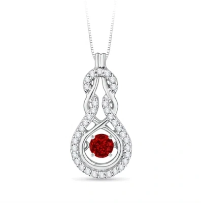 ANGARA DANCING RUBY INFINITY KNOT PENDANT WITH DIAMONDS
