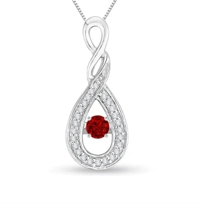ANGARA DANCING RUBY INFINITY LOOP PENDANT WITH DIAMONDS