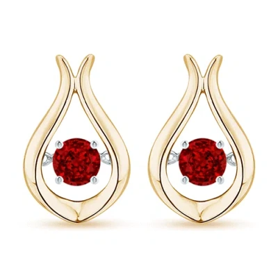 ANGARA DANCING RUBY SOLITAIRE DROP EARRINGS