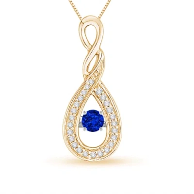 ANGARA DANCING SAPPHIRE INFINITY LOOP PENDANT WITH DIAMONDS