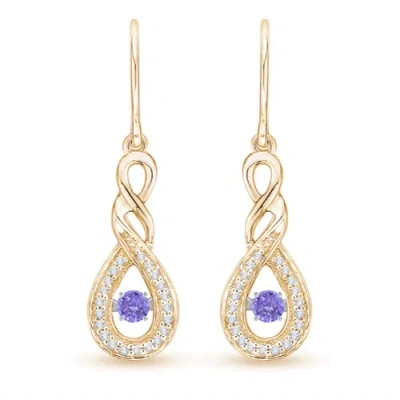 ANGARA DANCING TANZANITE INFINITY DROP EARRINGS WITH DIAMOND
