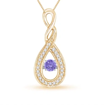 ANGARA DANCING TANZANITE INFINITY LOOP PENDANT WITH DIAMONDS