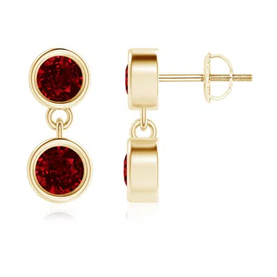 ANGARA DANGLING TWO STONE RUBY EARRINGS