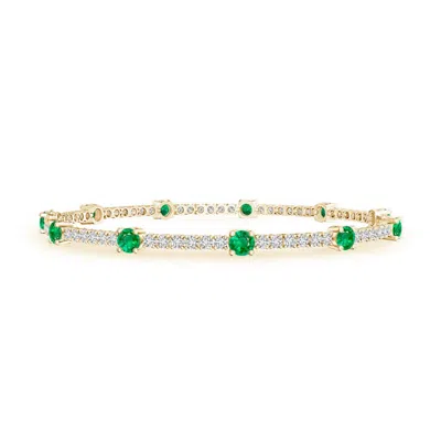 ANGARA DIAMOND AND EMERALD STATION STACKABLE BRACELET