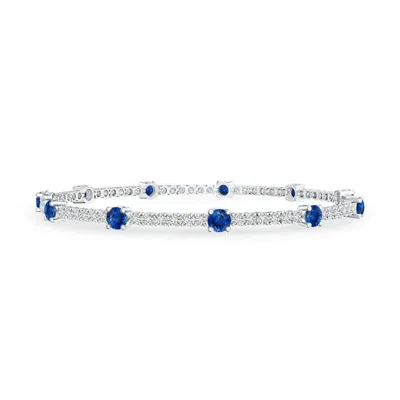 ANGARA DIAMOND AND SAPPHIRE STATION STACKABLE BRACELET