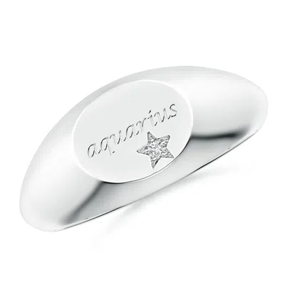 ANGARA DIAMOND AQUARIUS ENGRAVED SIGNET RING