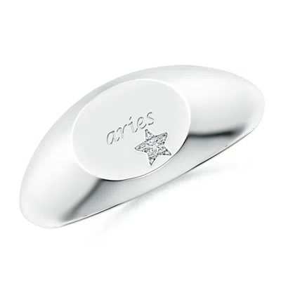 ANGARA DIAMOND ARIES ENGRAVED SIGNET RING