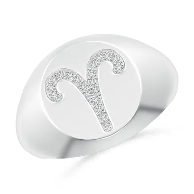 ANGARA DIAMOND ARIES ZODIAC SIGN SIGNET RING