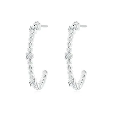 ANGARA DIAMOND BEADED HALF HOOP EARRINGS
